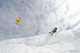 Romain Luppi - Bernina pass - snowkite en Suisse