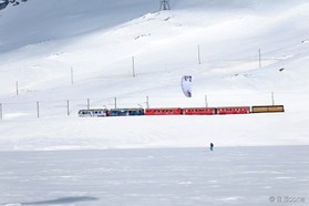 Fabio Ingrosso - Bernina pass - snowkite en Suisse