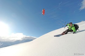 Johann Civel - snowkite a Gudauri - Georgie