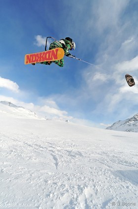 Romain Luppi - Bernina pass - snowkite en Suisse
