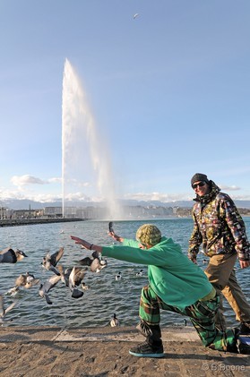 Fabio Ingrosso et Romain Luppi - Genève - snowkite en Suisse