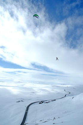 Pascal Joubert-snowkite en Norvege 2006