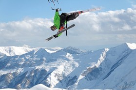Johann Civel - snowkite a Gudauri - Georgie