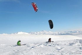 Etienne Lhote, Johann Civel - Bakuriani - snowkite en Georgie