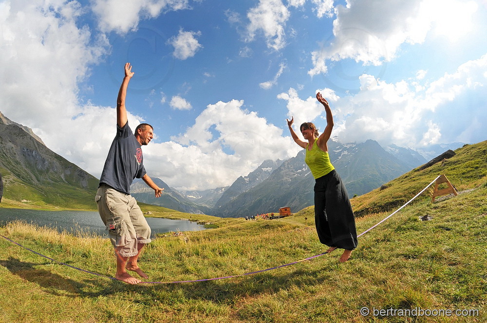 slackline - Lac du Pontet  (La Grave 05)