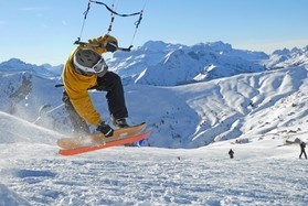 Johan Civel- Cortina snowkite contest 2009 passo Giau Italy