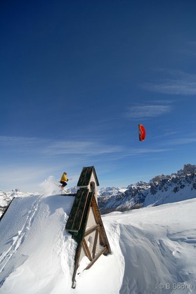 Johan Civel- Cortina snowkite contest 2009 passo Giau Italy