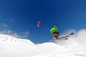 Johann Civel - snowkite a Gudauri - Georgie