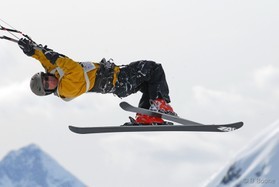 Johan Civel- Cortina snowkite contest 2009 passo Giau Italy