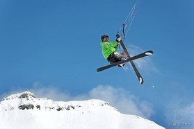 Johann Civel - snowkite a Gudauri - Georgie