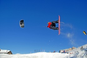 Mathieu Blanchard- Cortina snowkite contest 2009 passo Giau Italy