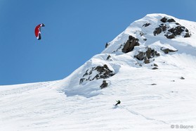 Johann Civel - snowkite a Gudauri - Georgie