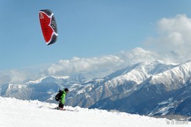Johann Civel - snowkite a Gudauri - Georgie
