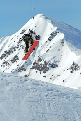 Cortina snowkite contest 2009 passo Giau Italy