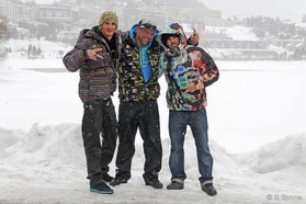 Romain Luppi, Fabio Ingrosso et Goody Gaudard - St Moritz - snowkite en Suisse