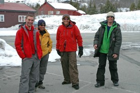 M.Groesel et Fabio Ingrosso et P.Joubert et M.Blanchard-snowkite en Norvege 2006