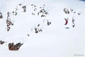 Johann Civel - snowkite a Gudauri - Georgie