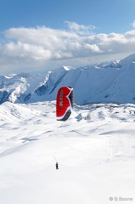 Johann Civel - snowkite a Gudauri - Georgie