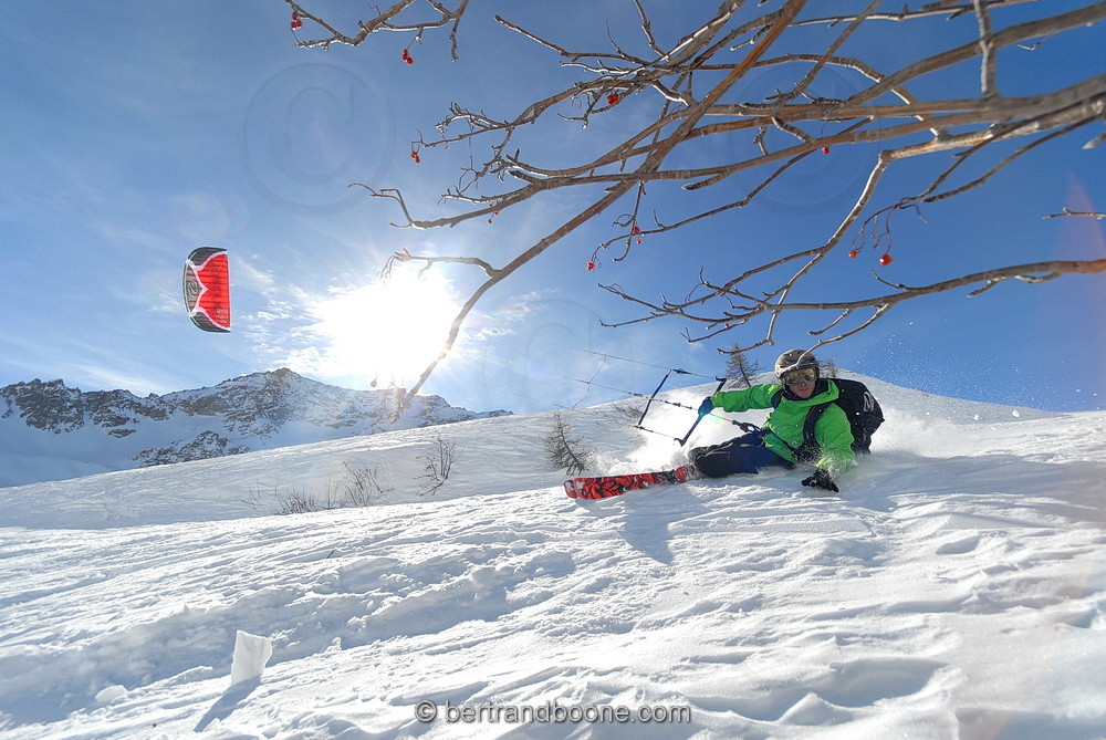 Snowkite  - Lautaret pass - Fr