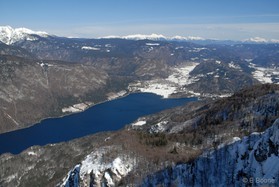 snowkite en Slovénie -Vogel - lac de Bohinj