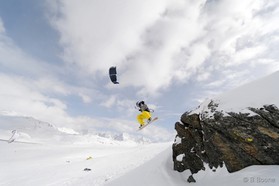 Goody Gaudard - Bernina pass - snowkite en Suisse