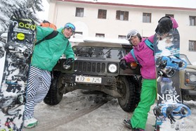 Goody Gaudard et Romain Luppi - snowkite en Macedonia - Popova Shapka