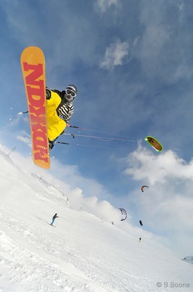 Goody Gaudard - Bernina pass - snowkite en Suisse