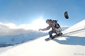 Etienne Lhote - snowkite a Gudauri - Georgie