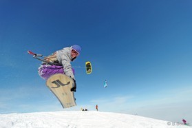 Clémentine Bonzom - snowkite en Macedonia - Popova Shapka
