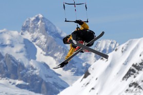 Johan Civel- Cortina snowkite contest 2009 passo Giau Italy