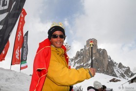 Cortina snowkite contest 2009 passo Giau Italy