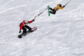 Cortina snowkite contest 2009 passo Giau Italy