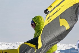 Clémentine Bonzom - snowkite en Macedonia - Popova Shapka