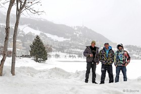 Romain Luppi, Fabio Ingrosso et Goody Gaudard - St Moritz - snowkite en Suisse